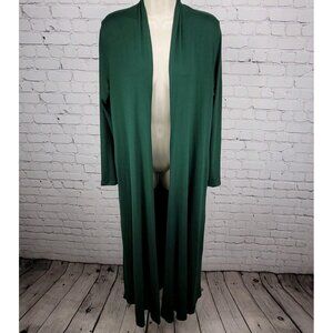 Karen T Design Green Soft Stretch Long Sleeve Pockets Open Robe USA Made Size XL
